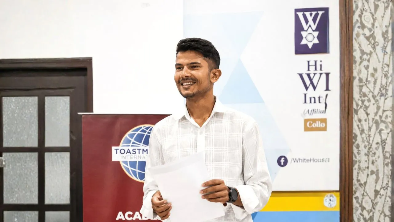Ravindra Yadav at a Toastmasters event